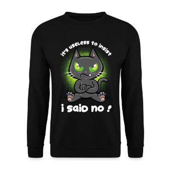 Stubborn Cat - Unisex Sweatshirt - black - Front - Alina (178cm) & Michal (187cm)