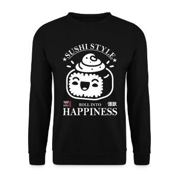 Sushi Style Design – Funny & Cute - Unisex Sweatshirt - black - Front - Alina (178cm) & Michal (187cm)