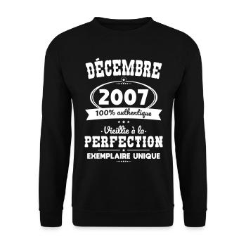 18th Birthday - December 2007 Perfection - Unisex Sweatshirt - black - Front - Alina (178cm) & Michal (187cm)