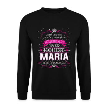 Eure Hoheit Maria betritt den Raum - Unisex Pullover - Schwarz - Vorne - Alina (178cm) & Michal (187cm)