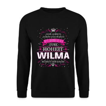 Eure Hoheit Wilma betritt den Raum - Unisex Pullover - Schwarz - Vorne - Alina (178cm) & Michal (187cm)