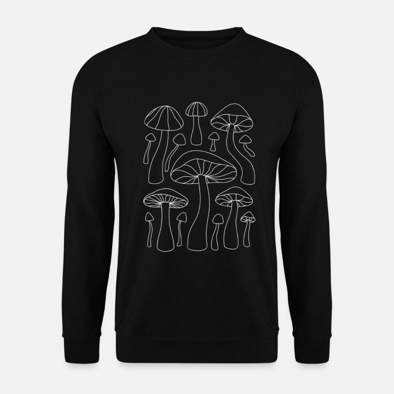 Lineart Pilz Muster - Unisex Pullover - Schwarz