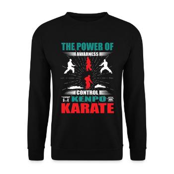 Kenpo Karate Zanshin Design - Unisex Sweatshirt - black - Front - Alina (178cm) & Michal (187cm)