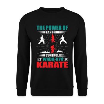 Wado-Ryu Karaté Zanshin Design - Sweat-shirt Unisexe - noir - Devant - Alina (178cm) & Michal (187cm)