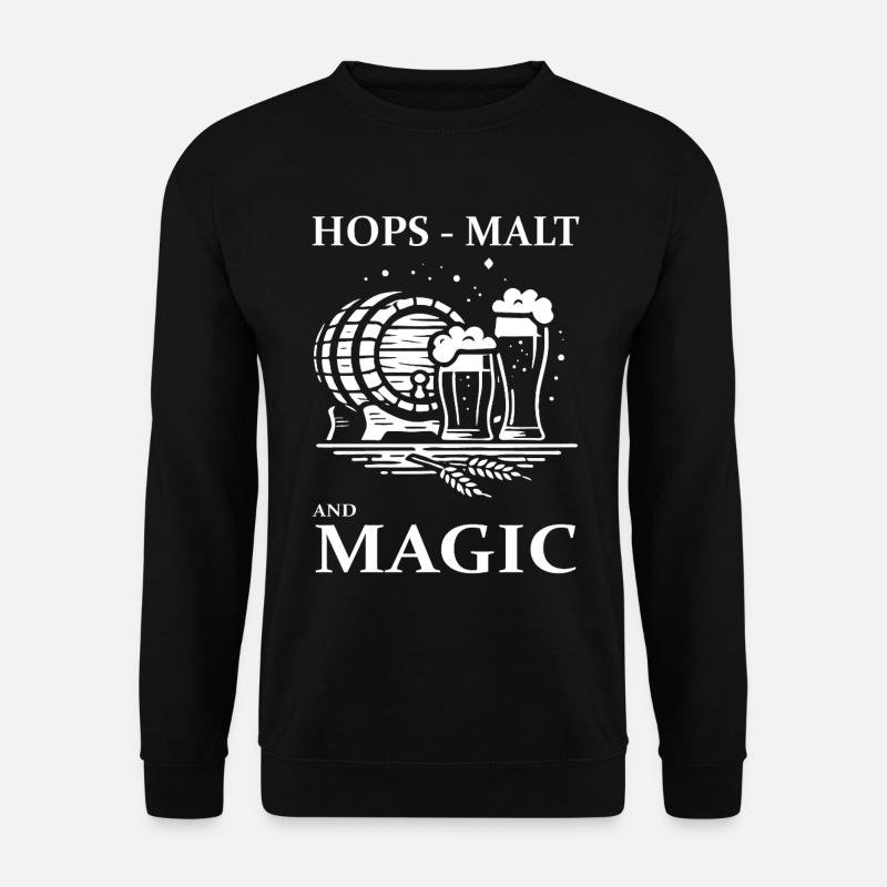 Bier Design – Hops, Malt and Magic - Unisex Pullover - Schwarz