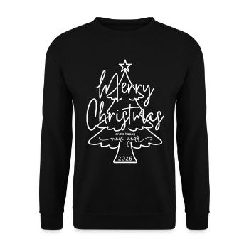 Merry Christmas and a Happy New Year 2026 - Unisex Pullover - Schwarz - Vorne - Alina (178cm) & Michal (187cm)