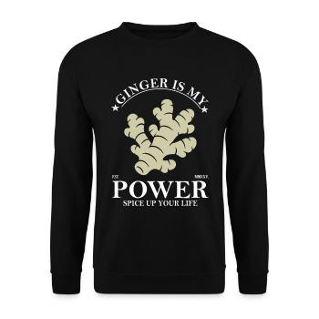 Ingwer ist meine Kraft Design - Unisex Pullover - Schwarz - Vorne - Alina (178cm) & Michal (187cm)