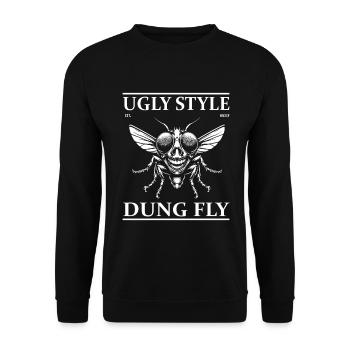 Mistfliege – Ugly Style Funny Design - Unisex Sweatshirt - black - Front - Alina (178cm) & Michal (187cm)