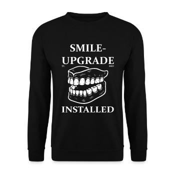 Funny Denture Design – Smile Upgrade Installed - Unisex Sweatshirt - black - Front - Alina (178cm) & Michal (187cm)