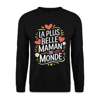 The Most Beautiful Mom in the World - Unisex Sweatshirt - black - Front - Alina (178cm) & Michal (187cm)