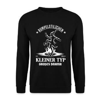 Rumpelstiltskin – Small Guy, Big Drama - Unisex Sweatshirt - black - Front - Alina (178cm) & Michal (187cm)