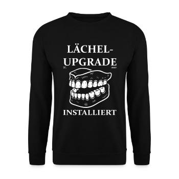 Smile Upgrade Installed – Denture Design - Unisex Sweatshirt - black - Front - Alina (178cm) & Michal (187cm)