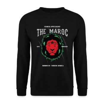 Le Marocain – Fier du design marocain - Sweat-shirt Unisexe - noir - Devant - Alina (178cm) & Michal (187cm)