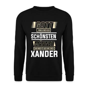 Xander the Most Beautiful Man Shaped by God Design - Unisex Sweatshirt - black - Front - Alina (178cm) & Michal (187cm)