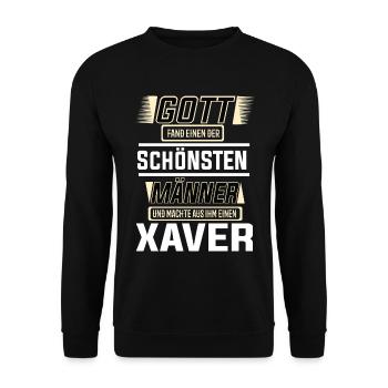 Xavier, le plus bel homme, façonné par Dieu Design - Sweat-shirt Unisexe - noir - Devant - Alina (178cm) & Michal (187cm)