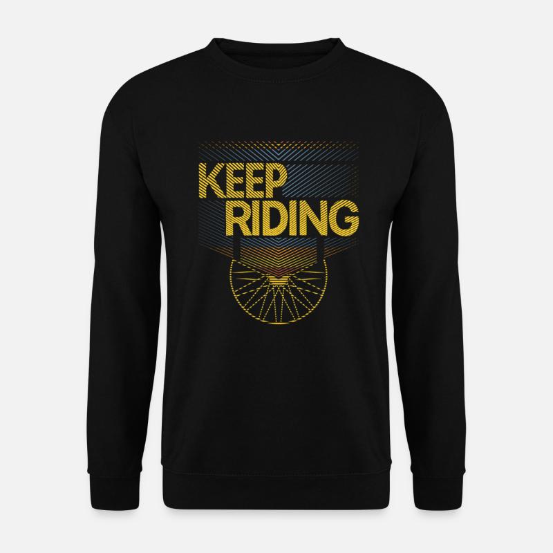 Fahre weiter Radfahrmuster - Unisex Pullover - Schwarz