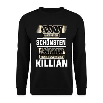 Killian der schönste Mann von Gott geformt Design - Unisex Pullover - Schwarz - Vorne - Alina (178cm) & Michal (187cm)