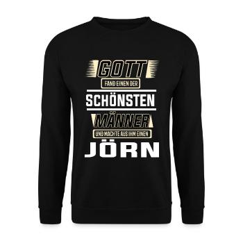 Jörn the Most Beautiful Man Shaped by God Design - Unisex Sweatshirt - black - Front - Alina (178cm) & Michal (187cm)