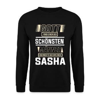 Sasha the Most Beautiful Man of God Shaped Design - Unisex Sweatshirt - black - Front - Alina (178cm) & Michal (187cm)