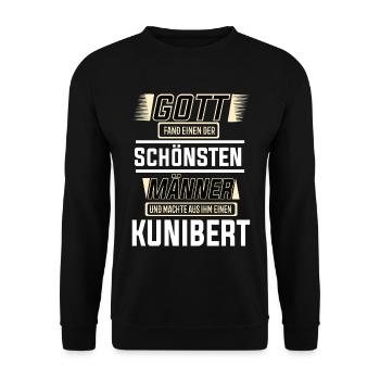 Kunibert the Most Beautiful Man Shaped by God Design - Unisex Sweatshirt - black - Front - Alina (178cm) & Michal (187cm)