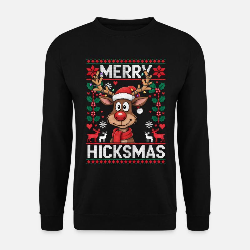 Rentier Rudolph Rote Nase - Weihnachtsgeschenk - Unisex Pullover - Schwarz