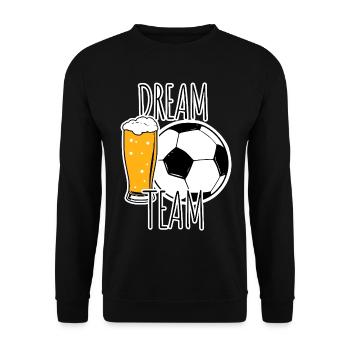 Dream Team! Beer and football, sports and beer fans! - Unisex Sweatshirt - black - Front - Alina (178cm) & Michal (187cm)