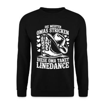 Grandma Dancing LineDance - Unisex Sweatshirt - black - Front - Alina (178cm) & Michal (187cm)