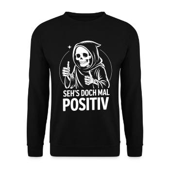 Look at it positively, Grim Reaper - Unisex Sweatshirt - black - Front - Alina (178cm) & Michal (187cm)