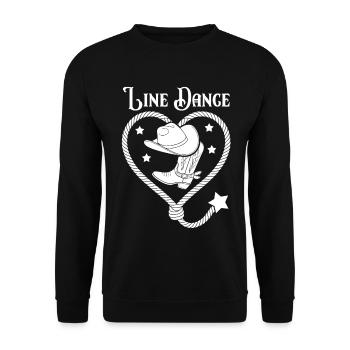 Line Dance Heart Lasso - Unisex Sweatshirt - black - Front - Alina (178cm) & Michal (187cm)