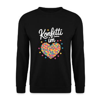Confetti in the Heart Colorful Carnival Love - Unisex Sweatshirt - black - Front - Alina (178cm) & Michal (187cm)