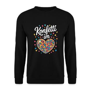 Confetti in the heart Colorful party heart - Unisex Sweatshirt - black - Front - Alina (178cm) & Michal (187cm)