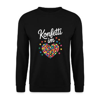 Confetti in the Heart Colorful Carnival Heart - Unisex Sweatshirt - black - Front - Alina (178cm) & Michal (187cm)