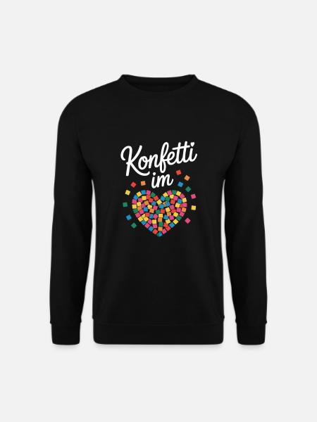 Konfetti Im Herzen Buntes Karneval Herz - Unisex Pullover - Schwarz