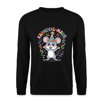 CARNIVAL MOUSE - Unisex Sweatshirt - black - Front - Alina (178cm) & Michal (187cm)
