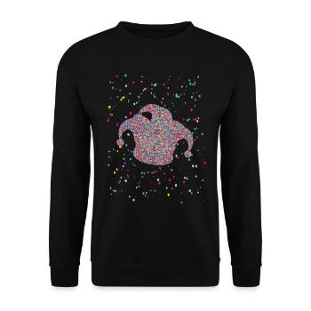 Confettis Jeck Hat Costume de Carnaval - Sweat-shirt Unisexe - noir - Devant - Alina (178cm) & Michal (187cm)
