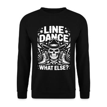 Line Dance Skull Western - Unisex Sweatshirt - black - Front - Alina (178cm) & Michal (187cm)