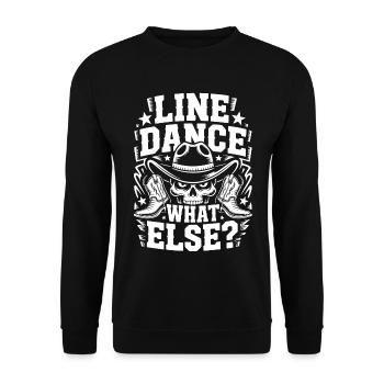 Line Dance Skull Cowboy Logo - Unisex Pullover - Schwarz - Vorne - Alina (178cm) & Michal (187cm)