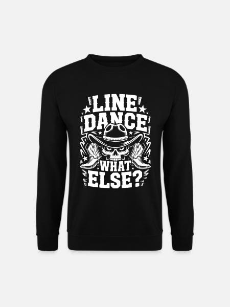 Line Dance Skull Cowboy Logo - Unisex Sweatshirt - black