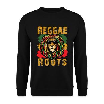 Lion Reggae Roots Rasta-Vibe - Unisex Pullover - Schwarz - Vorne - Alina (178cm) & Michal (187cm)