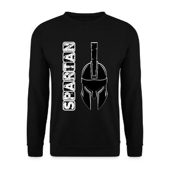 Schwarzer Grunge-Spartan-Helm - Unisex Pullover - Schwarz - Vorne - Alina (178cm) & Michal (187cm)