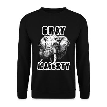 Éléphant Gray Majesty Puissance - Sweat-shirt Unisexe - noir - Devant - Alina (178cm) & Michal (187cm)