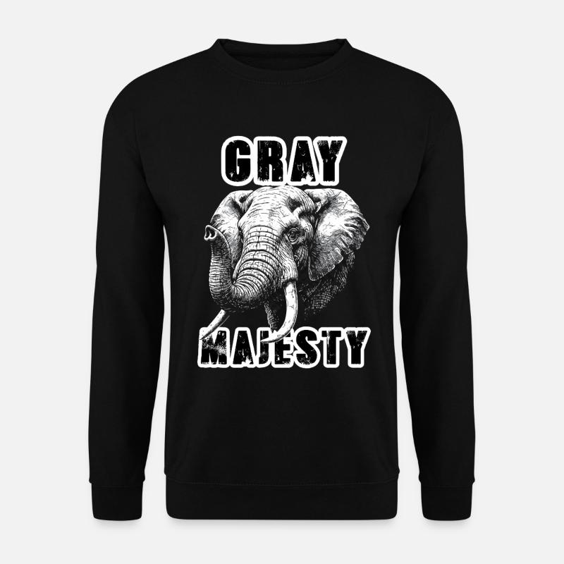 Elefanten-Gray-Majestät Macht - Unisex Pullover - Schwarz