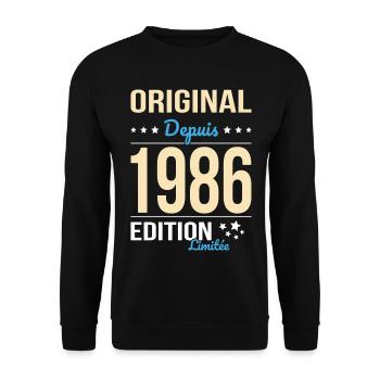 Original seit 1986 – 40-jähriges Jubiläum - Unisex Pullover - Schwarz - Vorne - Alina (178cm) & Michal (187cm)
