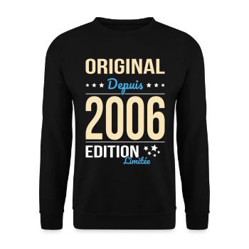 Original seit 2006 – 20-jähriges Jubiläum - Unisex Pullover - Schwarz - Vorne - Alina (178cm) & Michal (187cm)