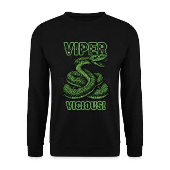 Wild Vicious Viper Snake - Unisex Sweatshirt - black - Front - Alina (178cm) & Michal (187cm)