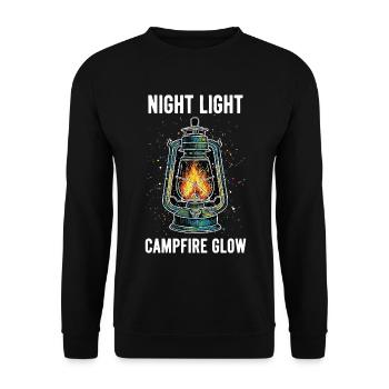 Night Light Campfire Glow Lantern - Unisex Sweatshirt - black - Front - Alina (178cm) & Michal (187cm)