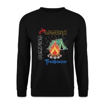 Camping Legend Trailblazer Abenteuer - Unisex Pullover - Schwarz - Vorne - Alina (178cm) & Michal (187cm)