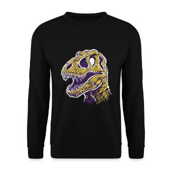 Artistic Dinosaur T-Rex Skull - Unisex Sweatshirt - black - Front - Alina (178cm) & Michal (187cm)