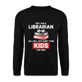 Humor Librarian Not Kids - Unisex Sweatshirt - black - Front - Alina (178cm) & Michal (187cm)
