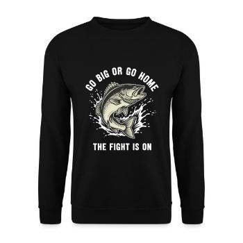 Pêche Rivière Combat Gros Poisson - Sweat-shirt Unisexe - noir - Devant - Alina (178cm) & Michal (187cm)